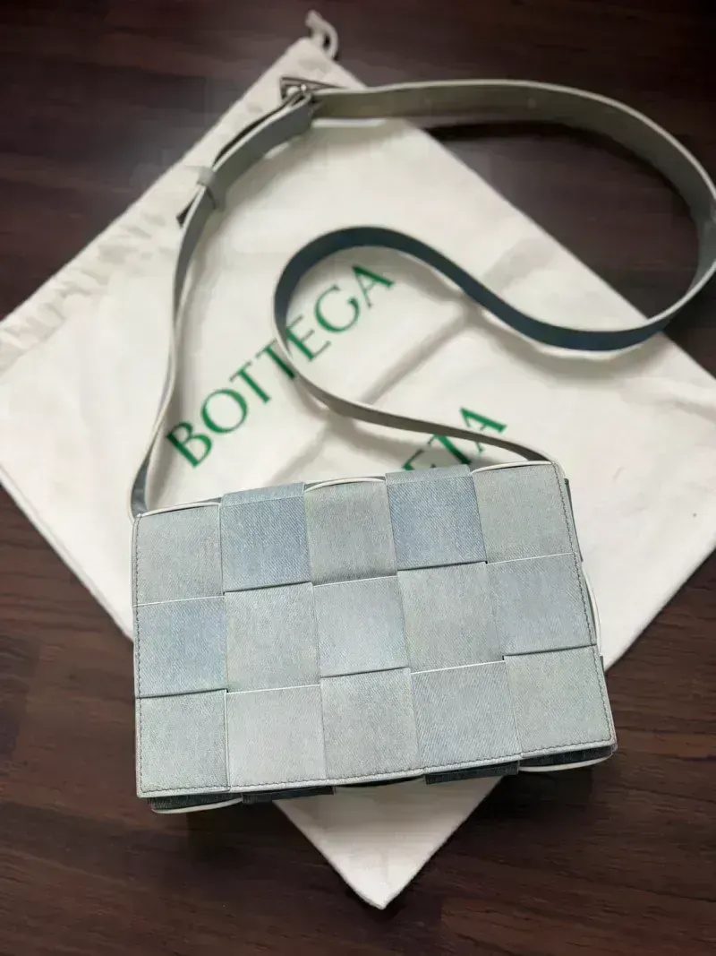 Bottega Veneta Cassette Bag Denim Leather