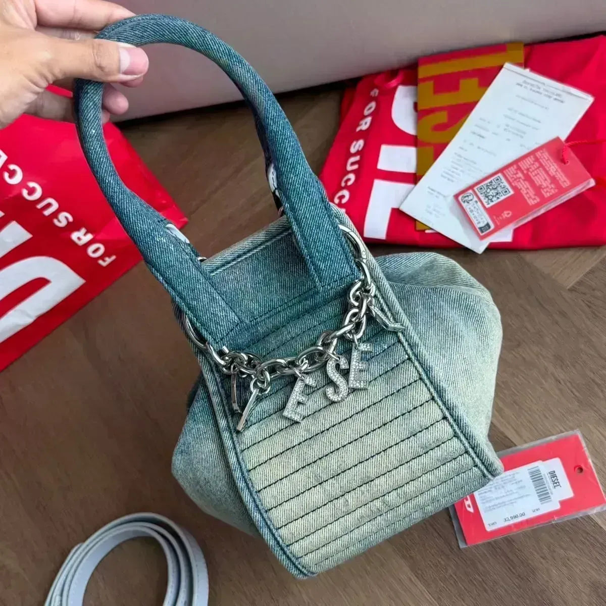 DIESEL Xs D-vina Denim Top Handle Bag 2024