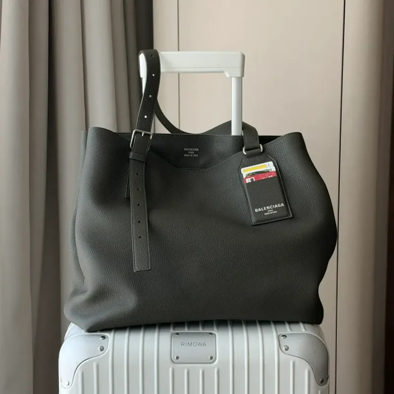 BALENCIAGA CREDIT TOTE BAG 2025 Stamp L สีเขียวอมเทา